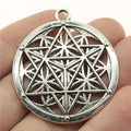 45x40mm 10.2g Antique Silver Zinc Alloy Hollow Magic Circle Round Charm Pendant for DIY Necklace Making