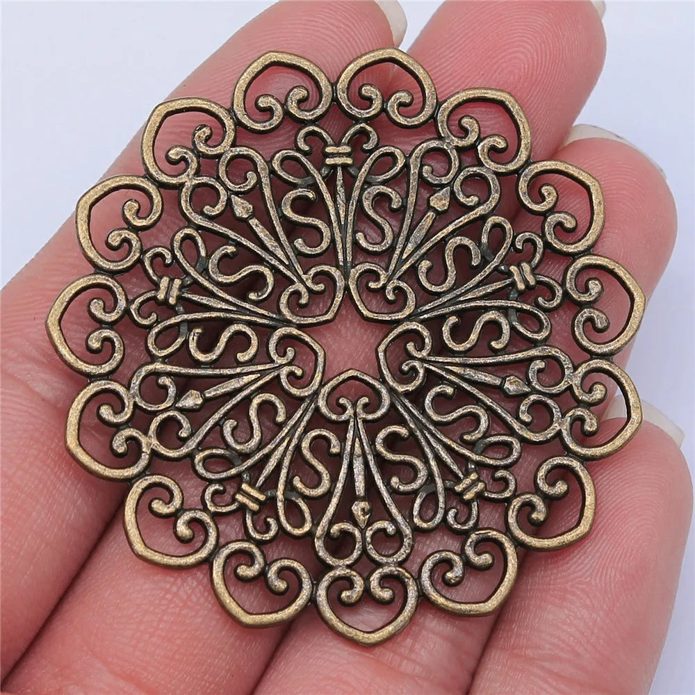 53x53mm 9.3g Multicolor zinc alloy Mandala Pattern charm pendant for DIY necklace earrings making