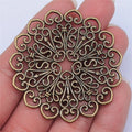 53x53mm 9.3g Multicolor zinc alloy Mandala Pattern charm pendant for DIY necklace earrings making