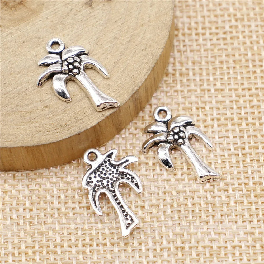 13x20mm 1g Multicolor Zinc Alloy Coconut Tree Charm Pendant for Necklace Bracelet Jewelry Making