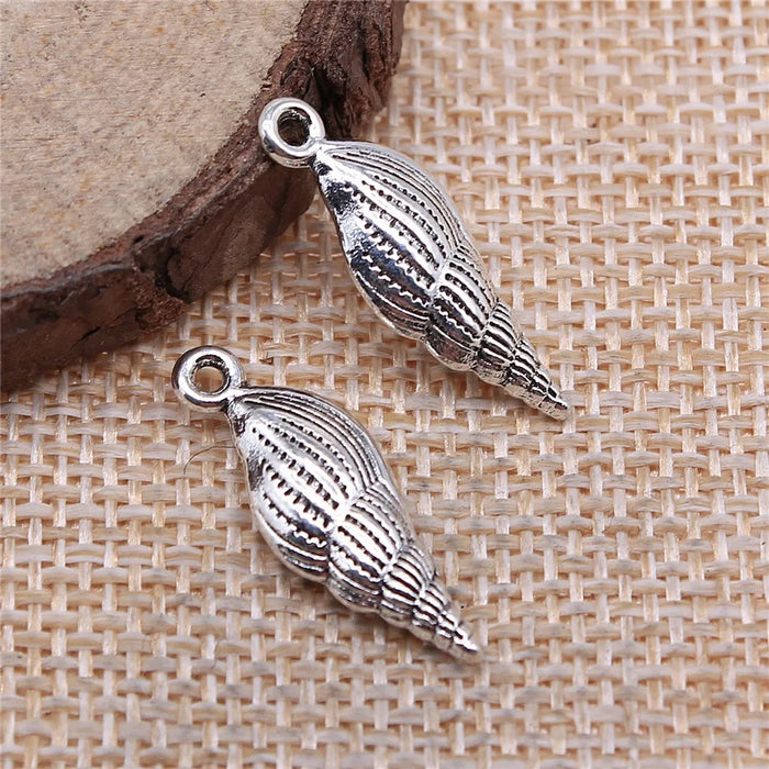 24x8mm 1.8g Multicolor Zinc Alloy Conch Shell Charm Pendant for Necklace Bracelet Making
