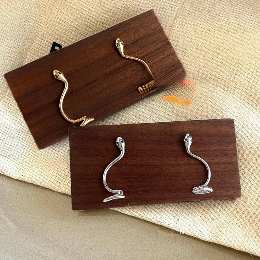 Minimalist Copper Snake Drop Earrings For Women, Niche Designer Animal Zodiac Jewelry