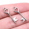 28x8mm 0.8g Multicolor Zinc Alloy Heart Key Charm Pendant for DIY Necklace Bracelet Jewelry Making