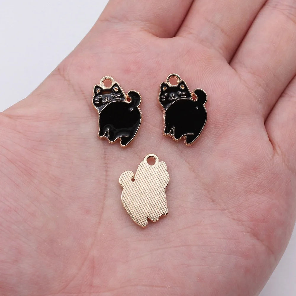 17x14mm 1.4g Zinc Alloy Cute Cat Charm Pendant for DIY Necklace Bracelet Jewelry Making
