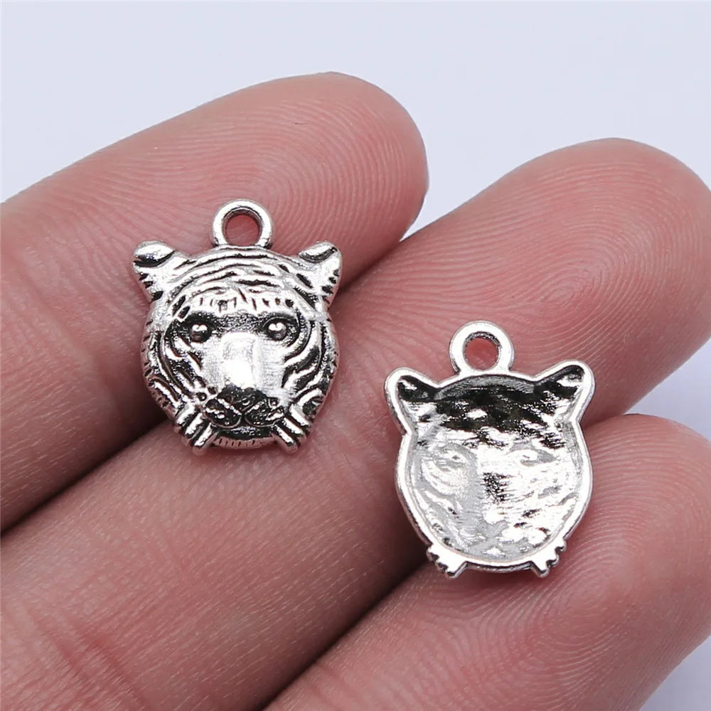 15x12mm 1g Multicolor Zinc Alloy Tiger Charm Pendant for DIY Necklace Bracelet Jewelry Making