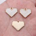 15.5x18.6mm 1.3g Multicolor Zinc Alloy Pixel Heart Charm Pendant for DIY Necklace and Bracelet Making