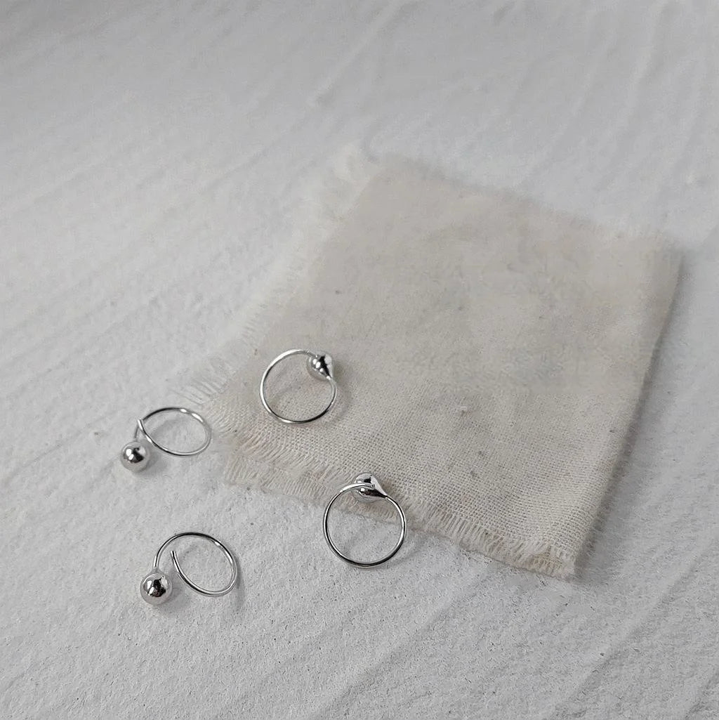 Korean Minimalist Copper Round Bean Drop Earrings For Women, Creative Mini Hidden Design