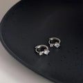 Micro Pave Zircon Copper Geometric Round Stud Earrings Minimalist Elegant Daily Jewelry