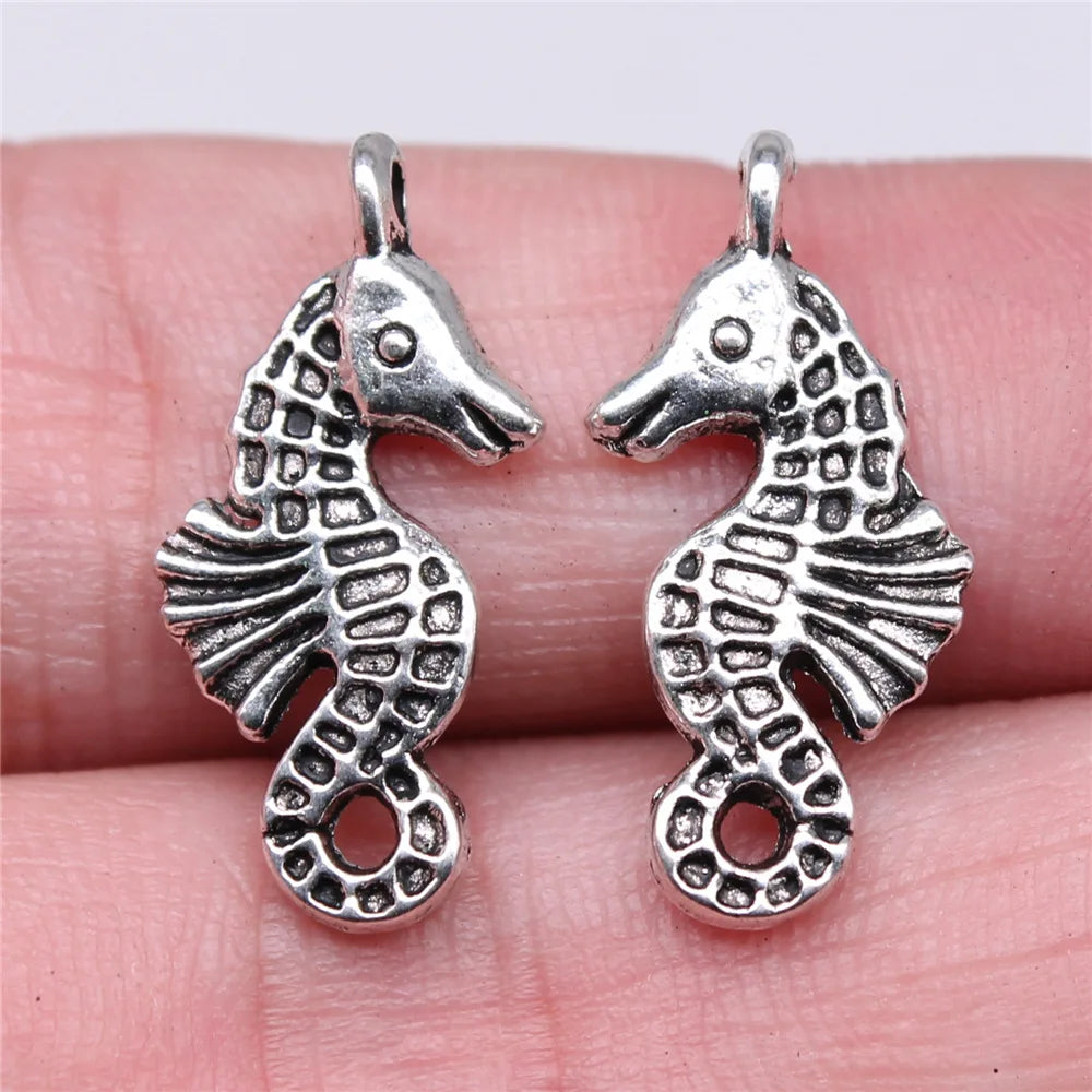 23x11mm 1.3g Antique Silver Zinc Alloy Seahorse Charm Pendant for DIY Necklace Bracelet Jewelry Making