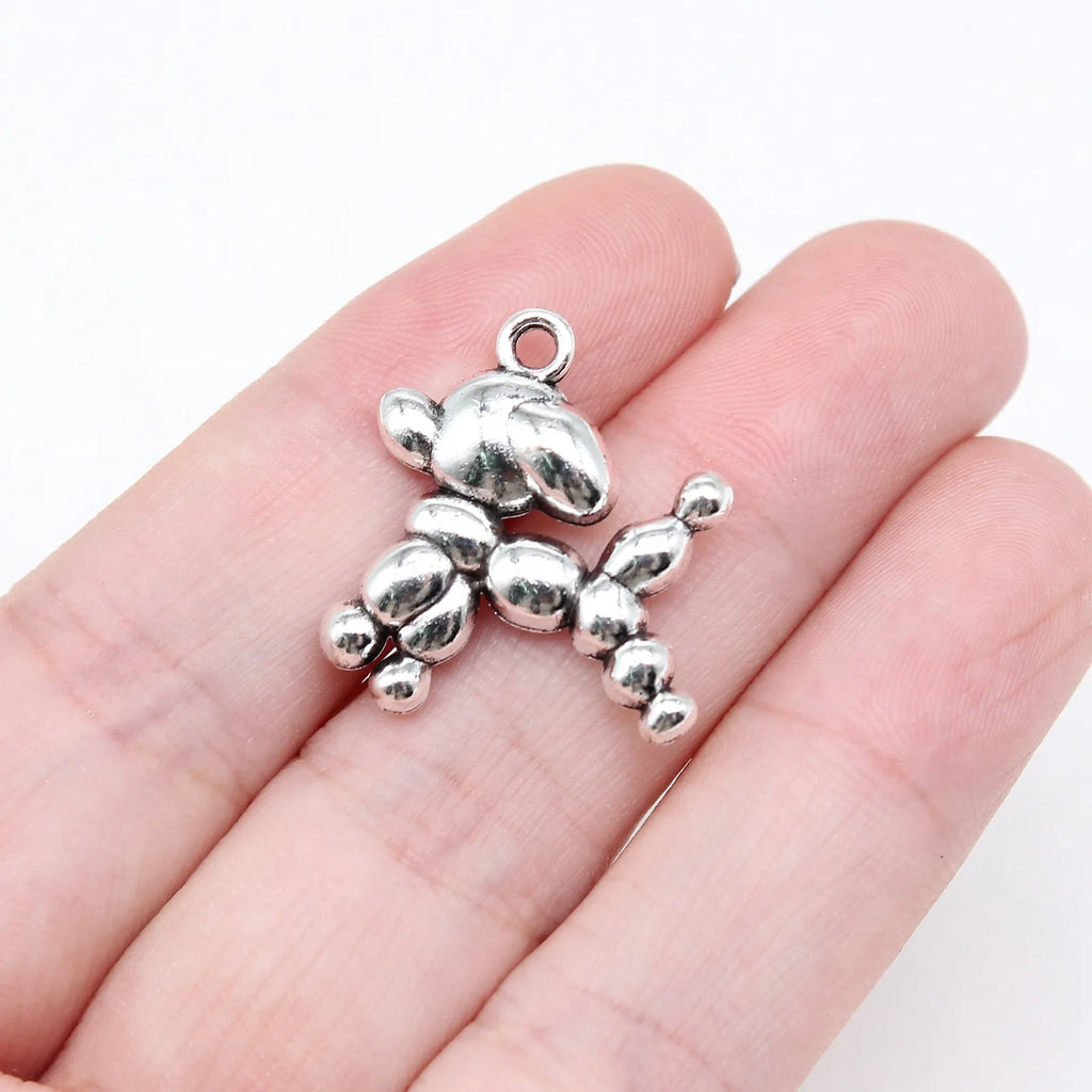 21x22mm 3.4g Antique Silver Zinc Alloy Balloon Dog Charm Pendant for DIY Necklace Bracelet Making
