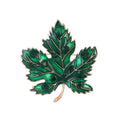 Luxury Enamel Maple Leaf Brooch With Orange Rhinestones, Elegant Autumn Lapel Pin Suit Accessory Gift