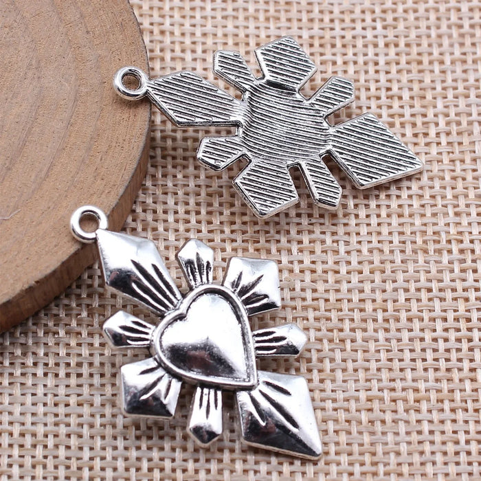 25x40mm 4.3g Antique Silver Zinc Alloy Gothic Heart Charm Pendant for DIY Necklace Bracelet Making