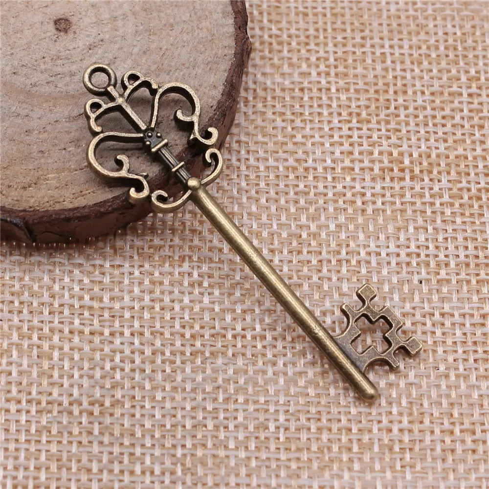57x18mm 4.2g Multicolor Zinc Alloy Key Charm Pendant for DIY Bracelet Necklace Jewelry Making