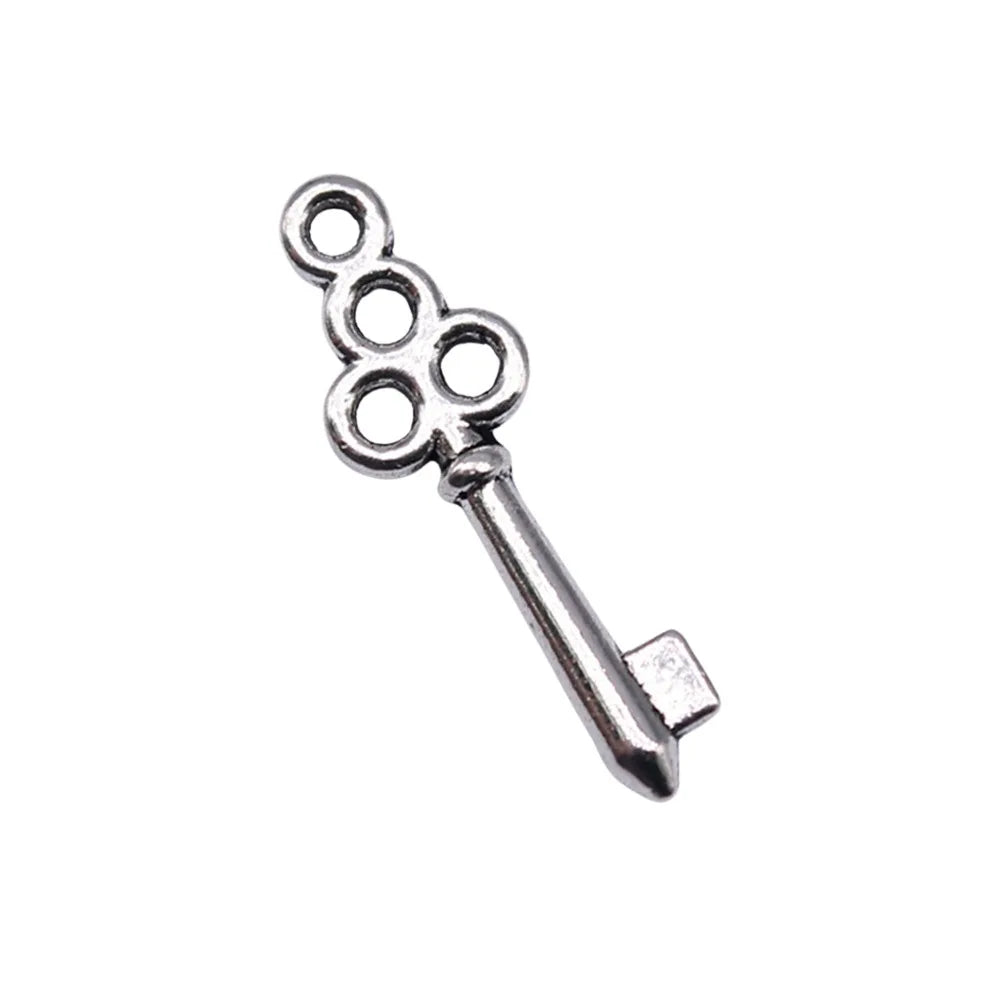 22x7mm 0.4g Multicolor Zinc Alloy Key Charm Pendant for Bracelet Necklace Keychain Making DIY