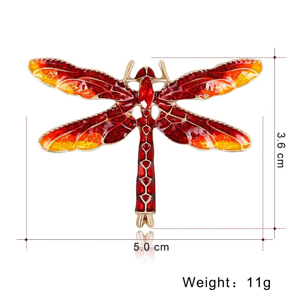 Elegant Enamel Alloy Rhinestone Dragonfly Brooch, Fashion Lapel Pin Corsage Suit Accessory Gift