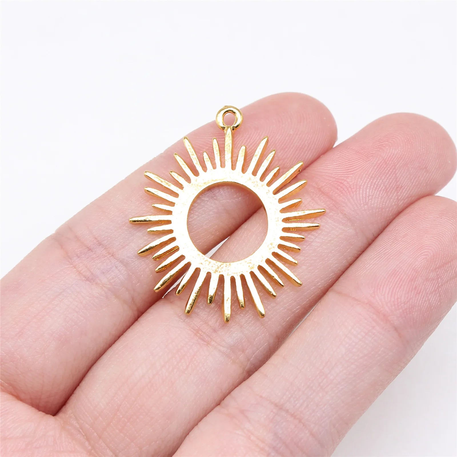 31x25mm 1.9g Gold Zinc Alloy Sun Charm Pendant for DIY Necklace Bracelet Earring Making