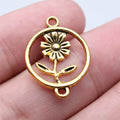 18x24mm 1.3g Multicolor Zinc Alloy Daisy Round Ring Connector Charm for DIY Earrings Bracelet Making