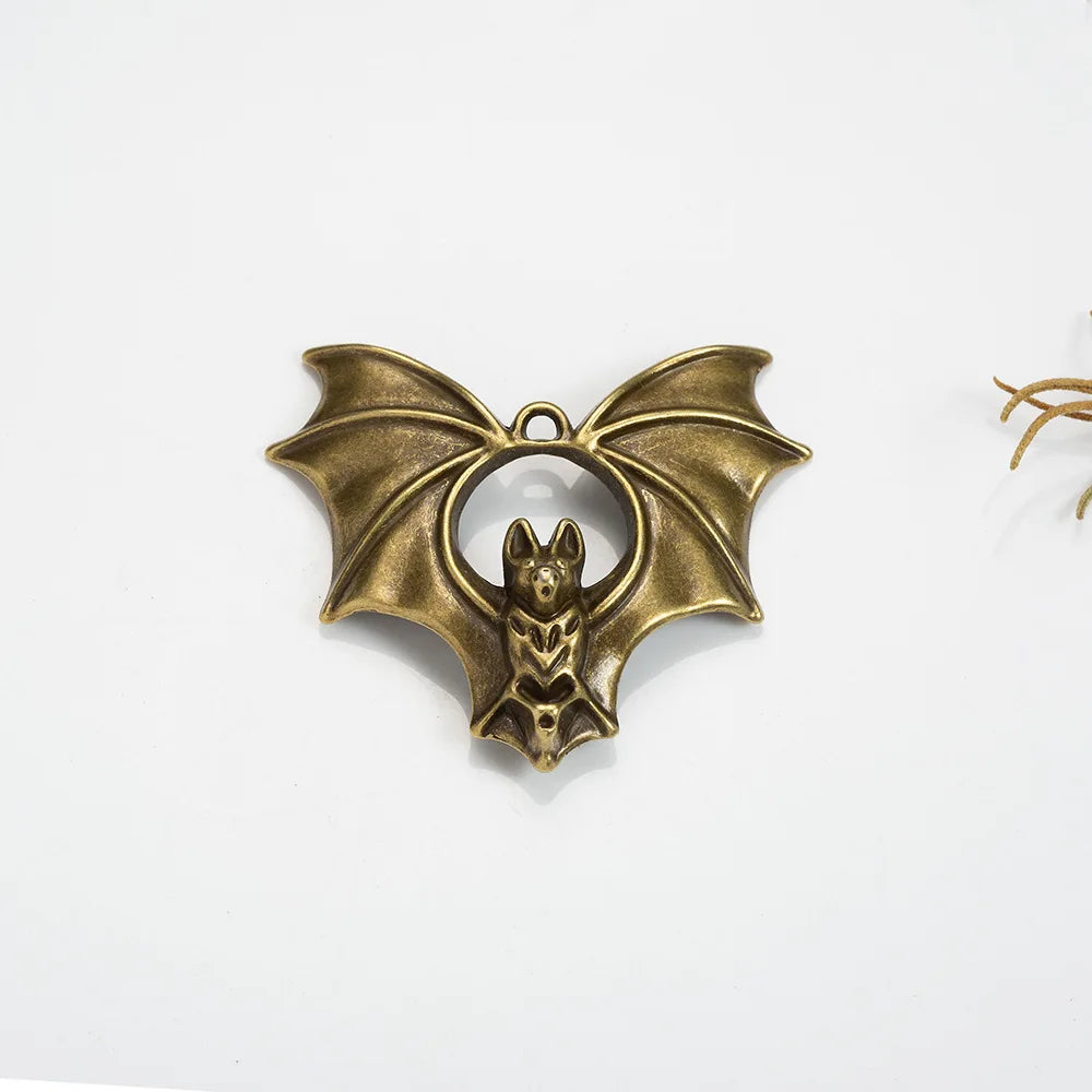 48x40MM Antique Silver Zinc Alloy Bat Charm Pendant for DIY Necklace Bracelet Jewelry Making