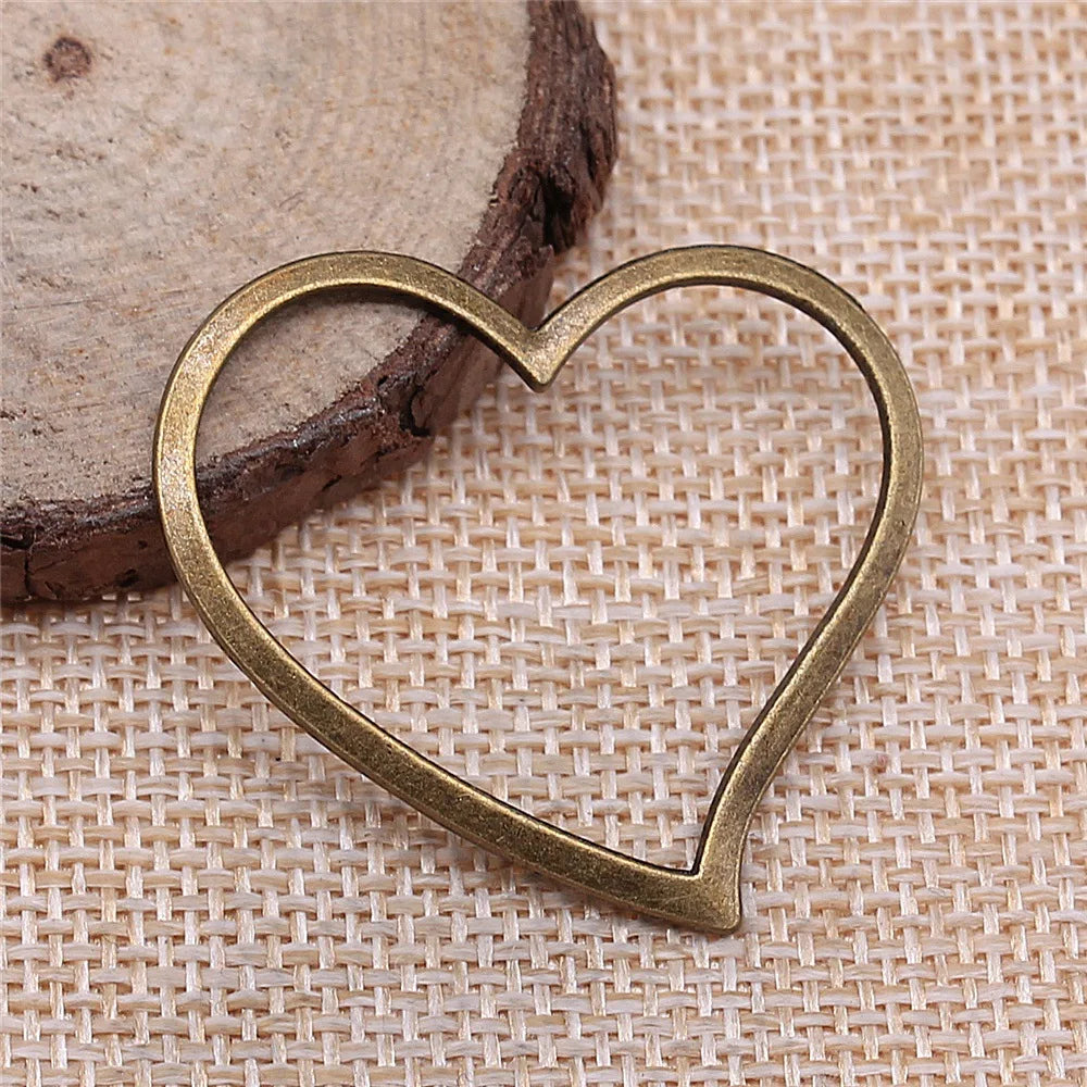 39x35mm 2g Multicolor Zinc Alloy Hollow Heart Charm Pendant for DIY Necklace Bracelet Making