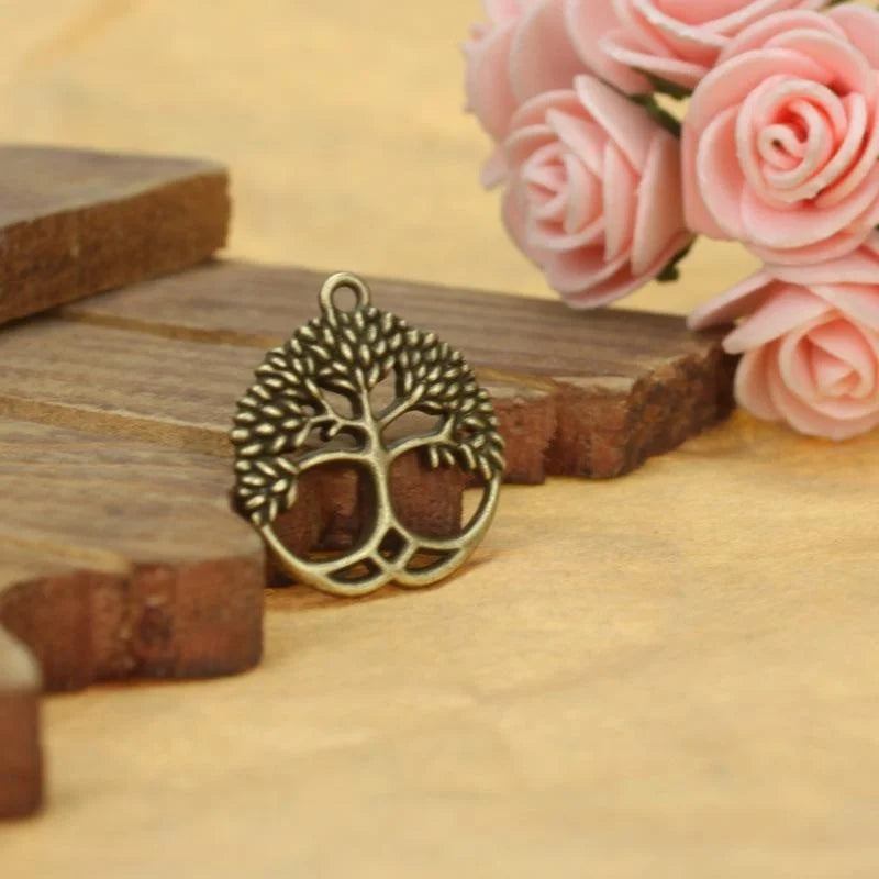 26x23MM Antique Silver Zinc Alloy Tree Of Life Charm Pendant for DIY Necklace Bracelet Jewelry Making