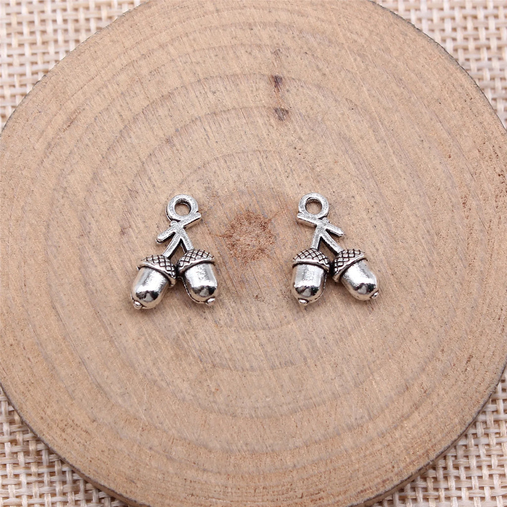 14x10mm 1.1g Multicolor Zinc Alloy Hazelnut Charm Pendant for DIY Food Theme Jewelry Making