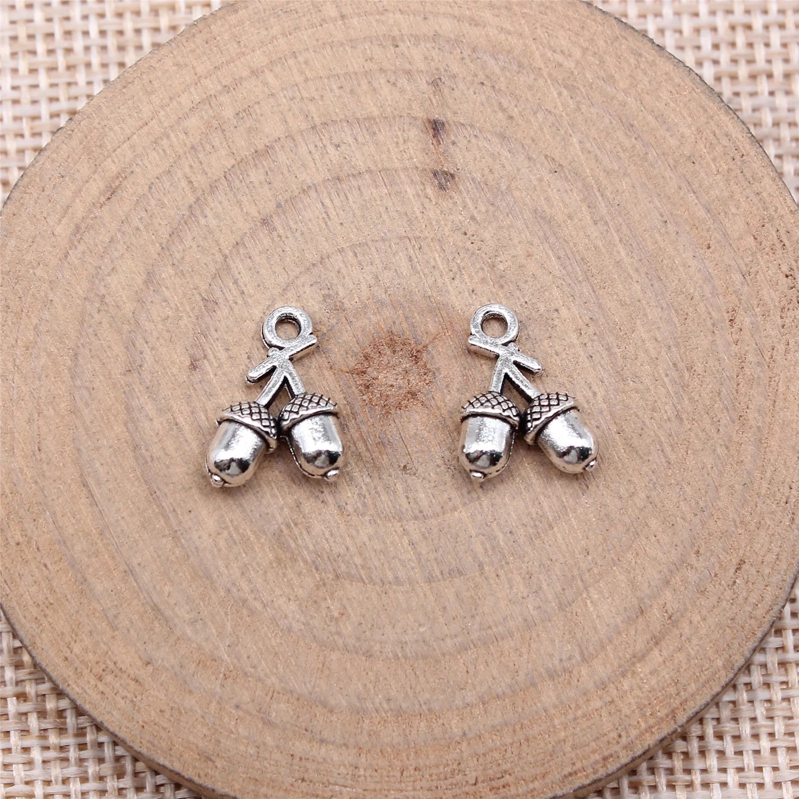 14x10mm 1.1g Multicolor Zinc Alloy Hazelnut Charm Pendant for DIY Food Theme Jewelry Making