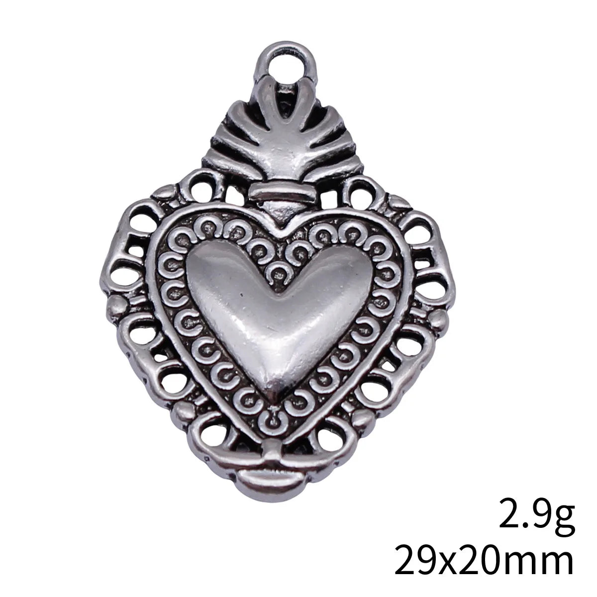 29x20mm 2.9g Antique Silver Zinc Alloy Gothic Heart Charm Pendant for DIY Necklace Bracelet Jewelry