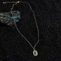 18K Gold Plated Copper Synthetic Turquoise Geometric Vintage Minimalist Collarbone Necklace