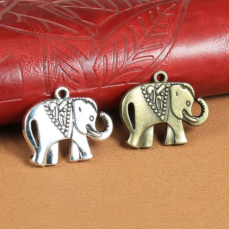 22x25MM Antique Silver Zinc Alloy Elephant Charm Pendant for DIY Necklace Bracelet Jewelry Making