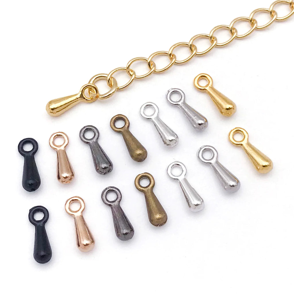 Zinc Alloy Extension Chain with Water Drop Charm for DIY Bracelet Necklace Making