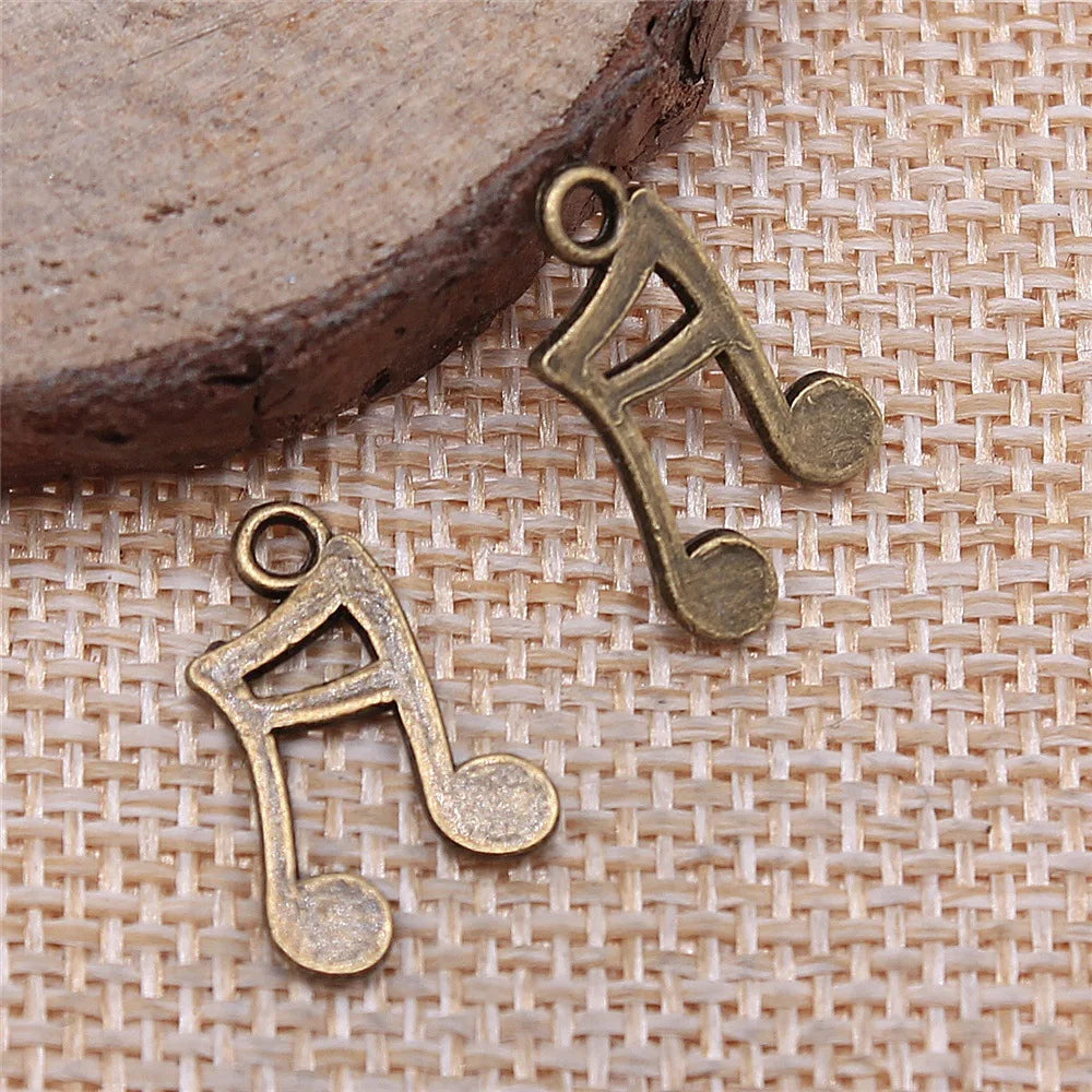 17x11mm 0.61g Multicolor Zinc Alloy Music Note Charm Pendant for Bracelet Necklace DIY Jewelry Making
