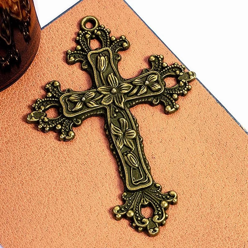 73x53MM Antique Silver Zinc Alloy Cross Charm Pendant for DIY Necklace Bracelet Jewelry Making