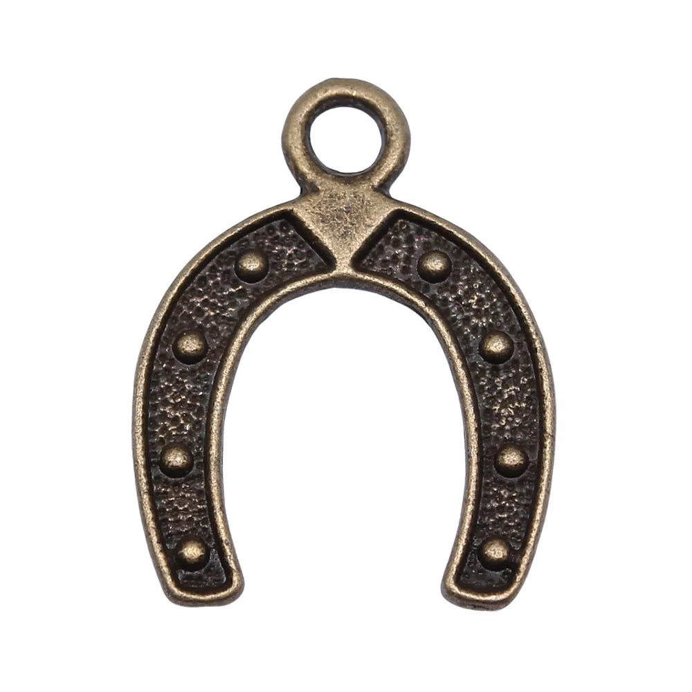 23x18mm 1.1g Multicolor iron Horseshoe charm pendant for necklace bracelet DIY jewelry making