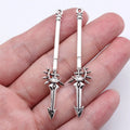 59x13mm 2.2g Antique Silver Zinc Alloy Sword Spear Weapon Charm Pendant for Cosplay DIY Jewelry