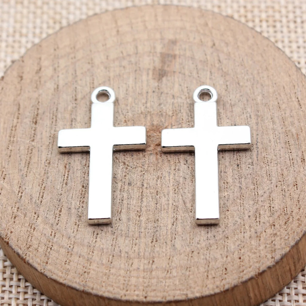 29x16mm 2.1g Multicolor Zinc Alloy Cross Charm Pendant for DIY Necklace and Clothing Accessories
