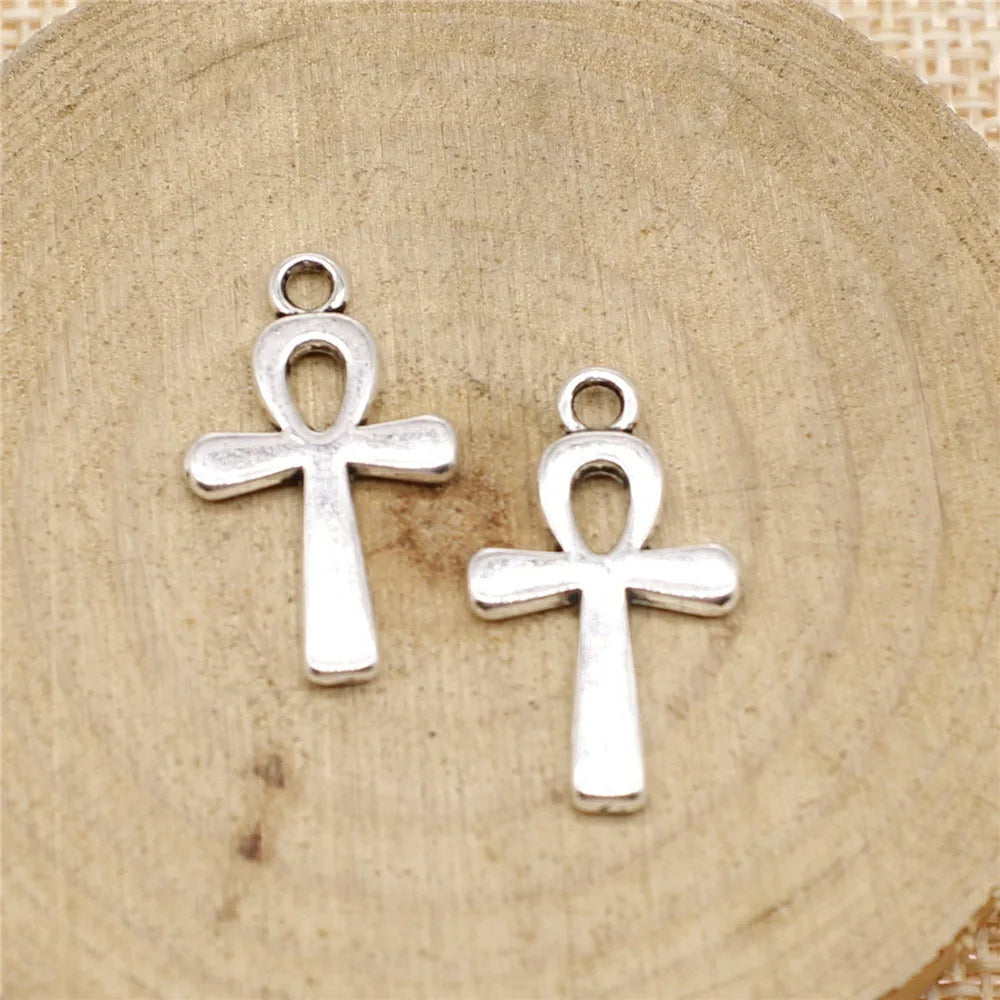 22x13mm 1.2g Multicolor Zinc Alloy Cross Charm Pendant for DIY Necklace Bracelet Jewelry Making