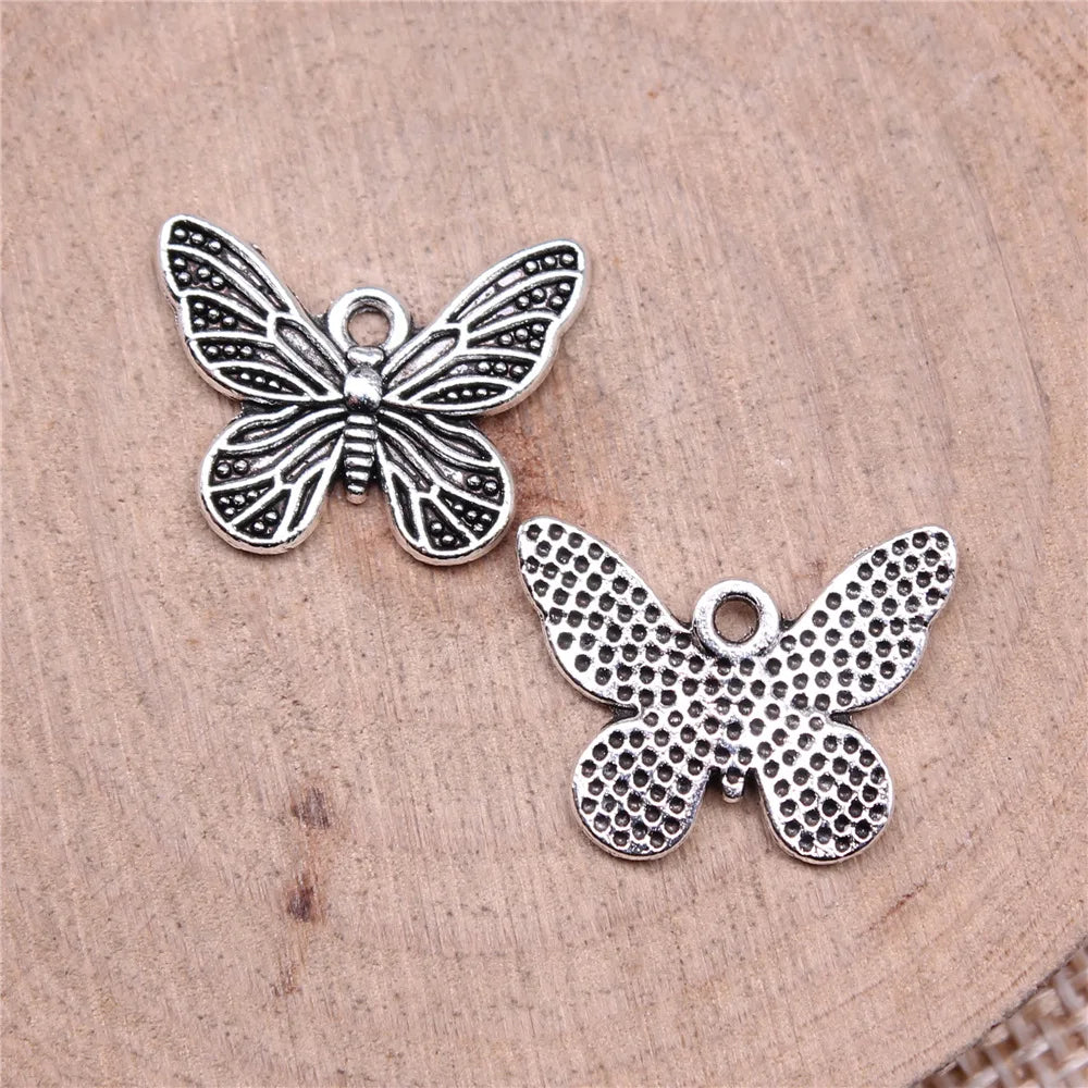 18x14mm 1g Multicolor Zinc Alloy Butterfly Charm Pendant for Bracelet Necklace DIY Jewelry Making