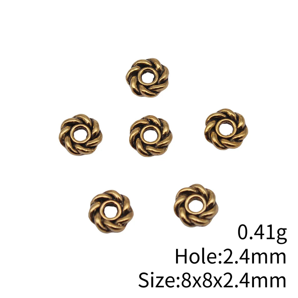8x8x2.4mm 0.41g Multicolor Zinc Alloy Round Spacer Beads for DIY Bracelet Necklace Jewelry Making