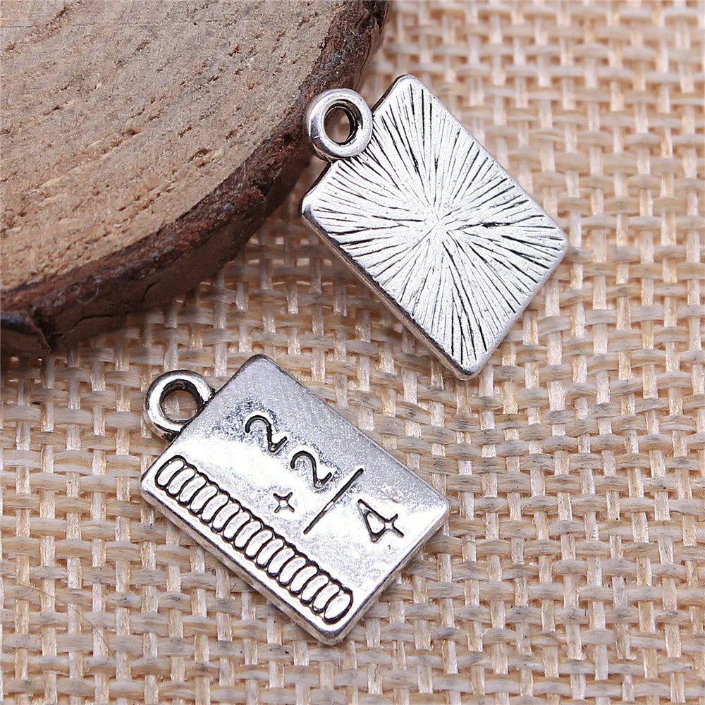 10x17mm 1.4g Antique Silver Zinc Alloy Math Textbook Charm Pendant for DIY Necklace Bracelet Making