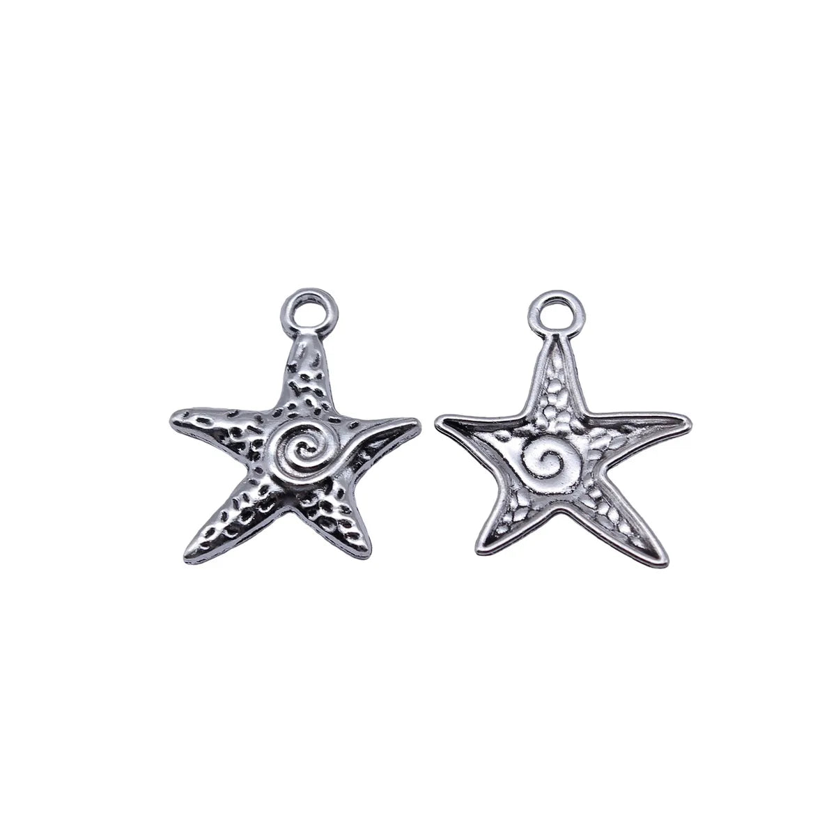 23x20mm 1.2g Multi Color Zinc Alloy Spiral Starfish Charm Pendant for DIY Ocean Jewelry Making