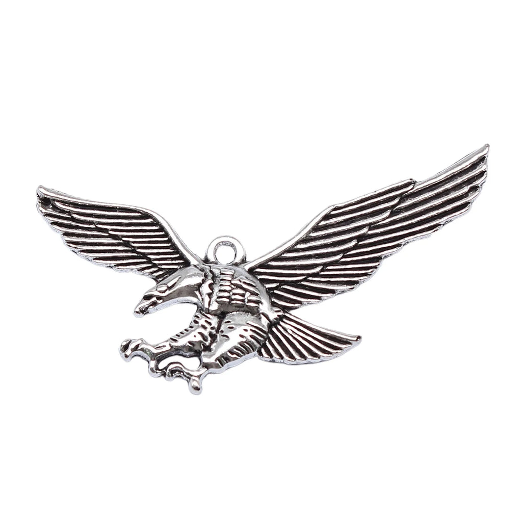 26x46mm 3.6g Antique Silver Zinc Alloy Eagle Charm Pendant for DIY Necklace Bracelet Making