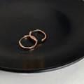 Rose Gold Plated Copper Round Drop Earrings Smooth Minimalist Geometric Elegant Commute Jewelry