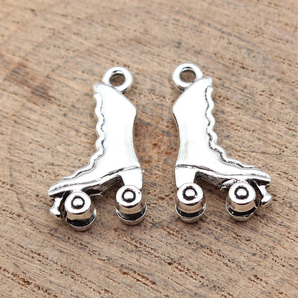 20x11mm 1.1g Antique Silver Zinc Alloy Roller Skate Charm Pendant for DIY Bracelet Necklace Making