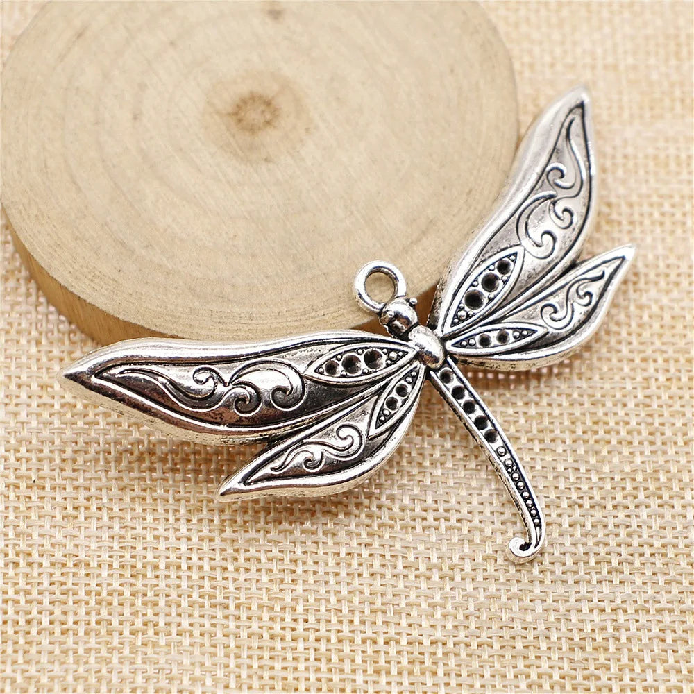 80x47mm 12.7g Multicolor Zinc Alloy Large Dragonfly Charm Pendant for DIY Necklace Jewelry Making