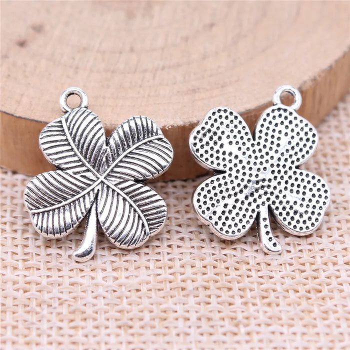 20x18mm 2.59g Multicolor Zinc Alloy Four Leaf Clover Charm Pendant for Necklace Bracelet Making