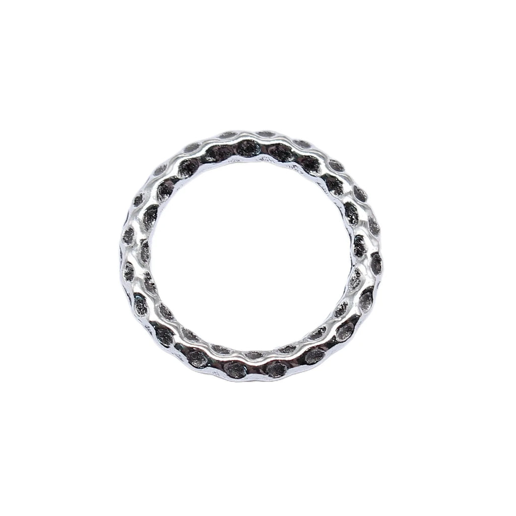 20x20mm 1.7g Multicolor Zinc Alloy Hammered Round Ring Charm Pendant for DIY Jewelry Making