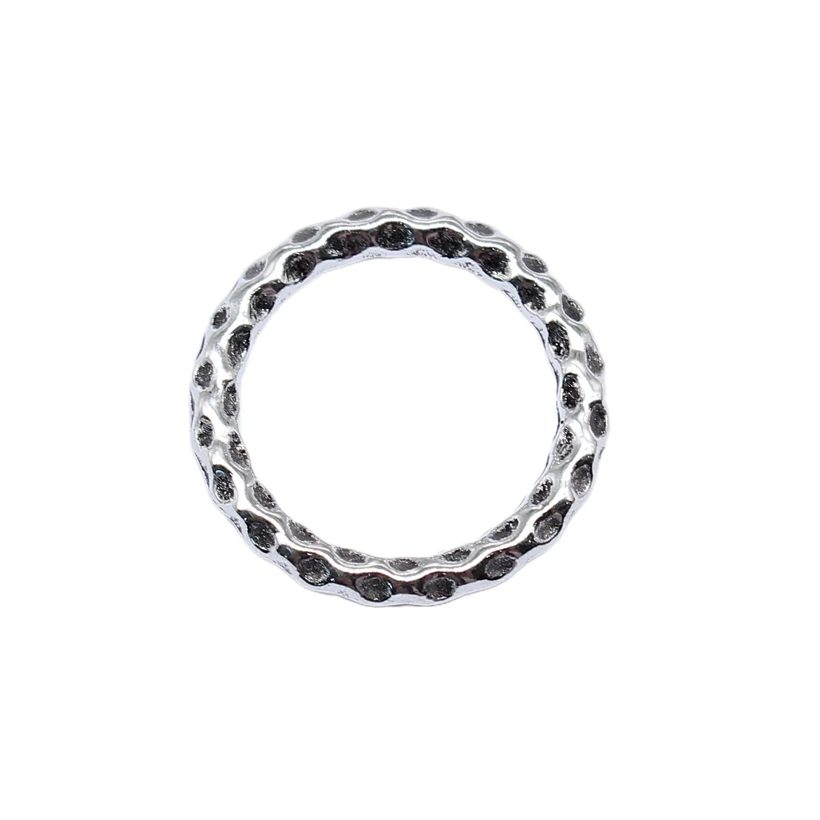20x20mm 1.7g Multicolor Zinc Alloy Hammered Round Ring Charm Pendant for DIY Jewelry Making
