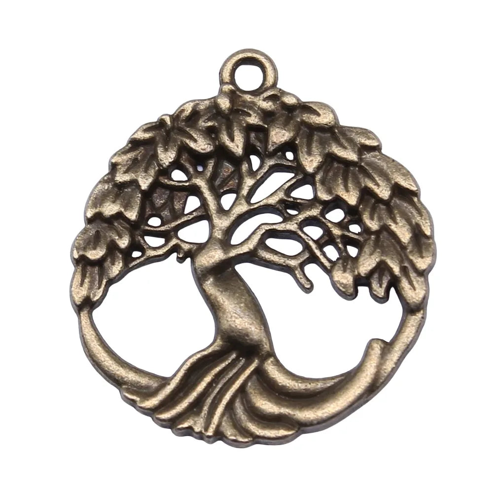 30x33mm 5.4g Multicolor Zinc Alloy Tree Charm Pendant for Necklace Bracelet Jewelry Making