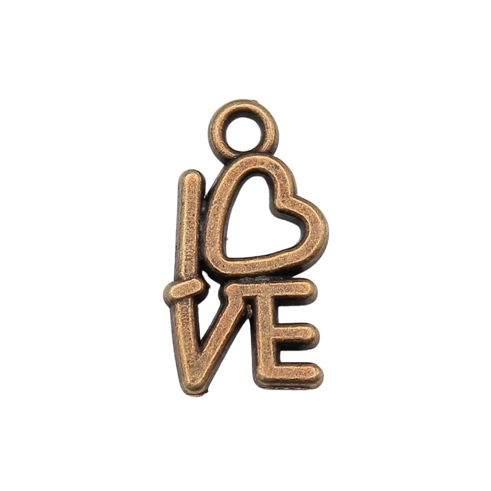 12mm 0.5g Multicolor Zinc Alloy love Letter Charm Pendant for Bracelet Necklace Making