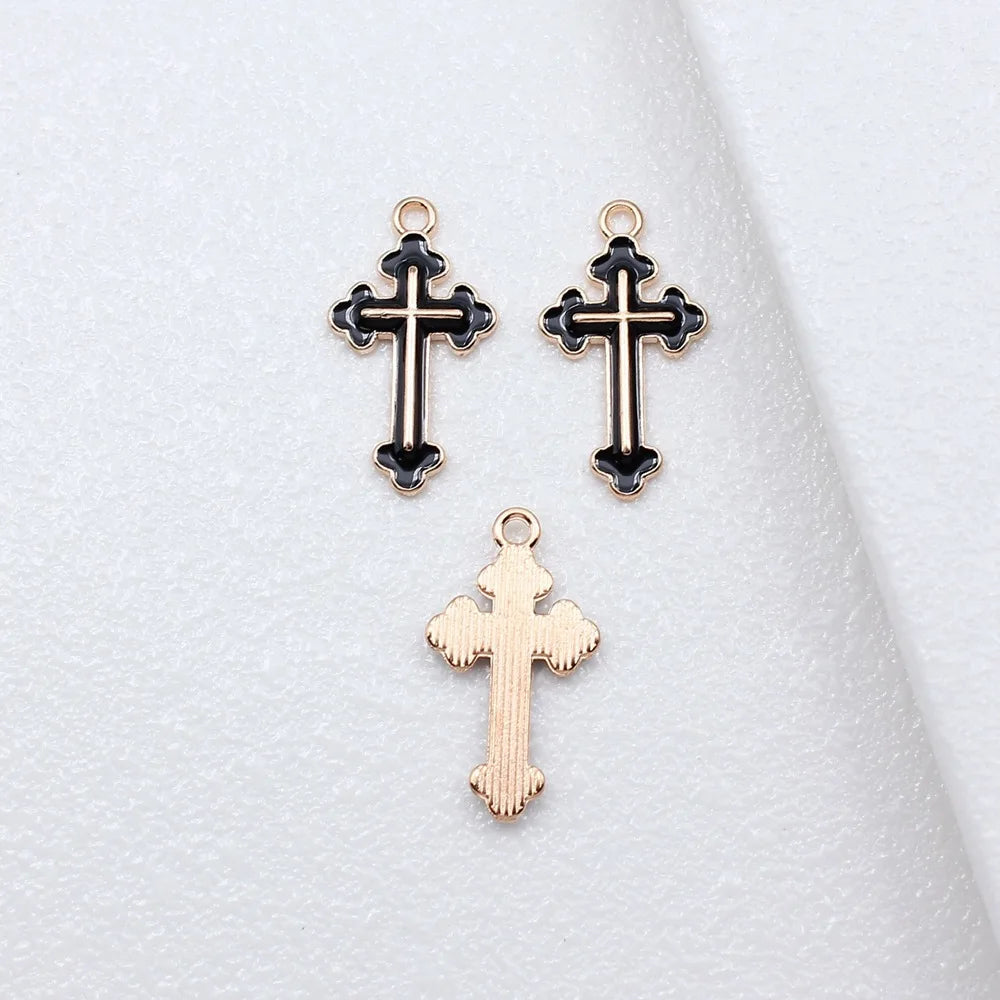 25x14mm 1g Multicolor Zinc Alloy Simple Cross Charm Pendant for DIY Necklace Earring Bracelet Jewelry